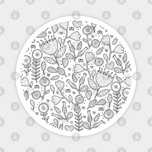 Floral pattern Magnet by valentinahramov